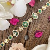 Vriksham Floral Green Kundan Jadau Sheeshphool-J2802